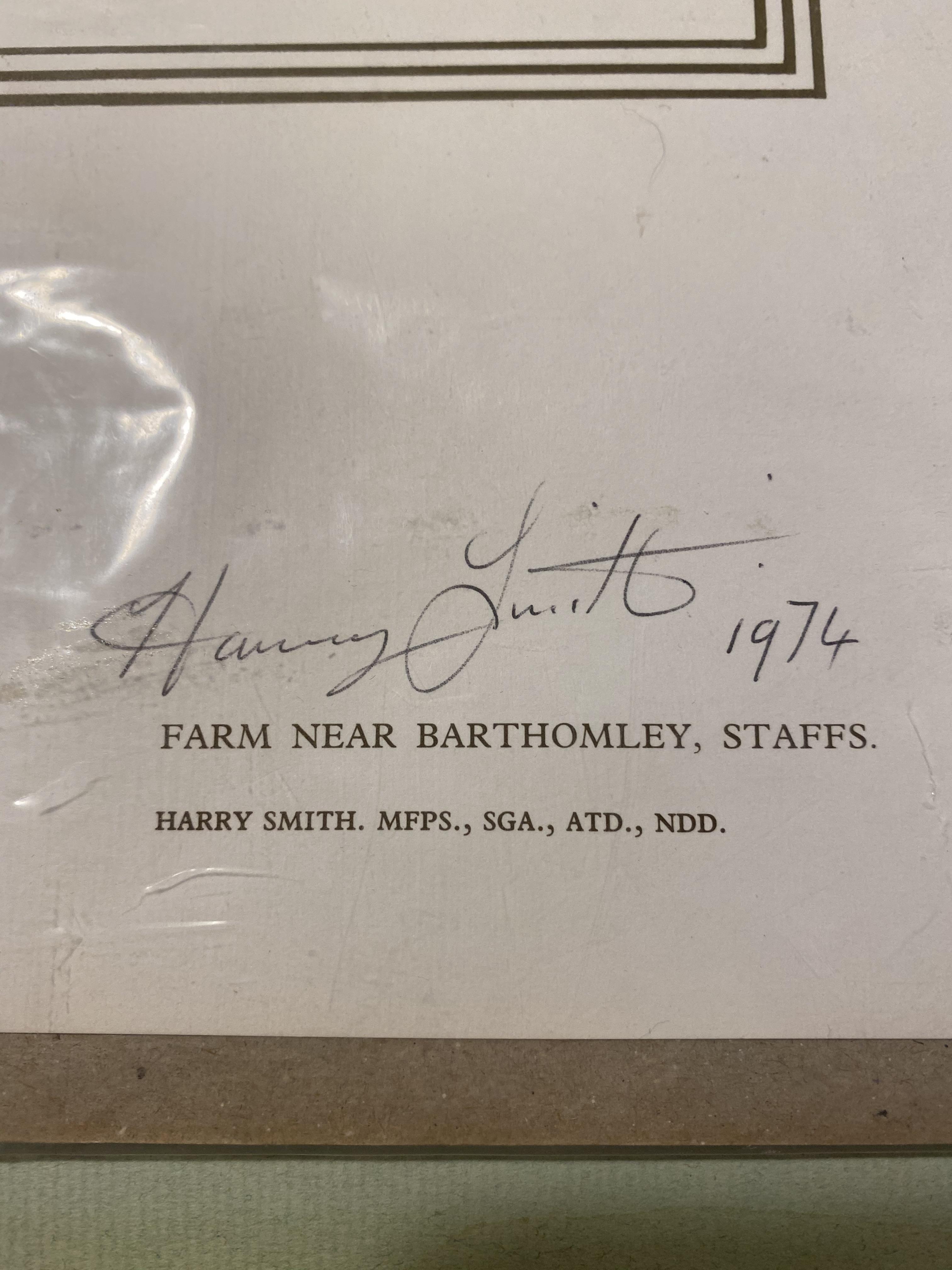 Harry Smith signed print 1974 Farm Near Bartholomew - Image 2 of 5