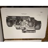 Alan Stammers Signed Damon Hill Limited Edition Print, Formula 1