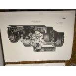 Alan Stammers Signed Damon Hill Limited Edition Print, Formula 1