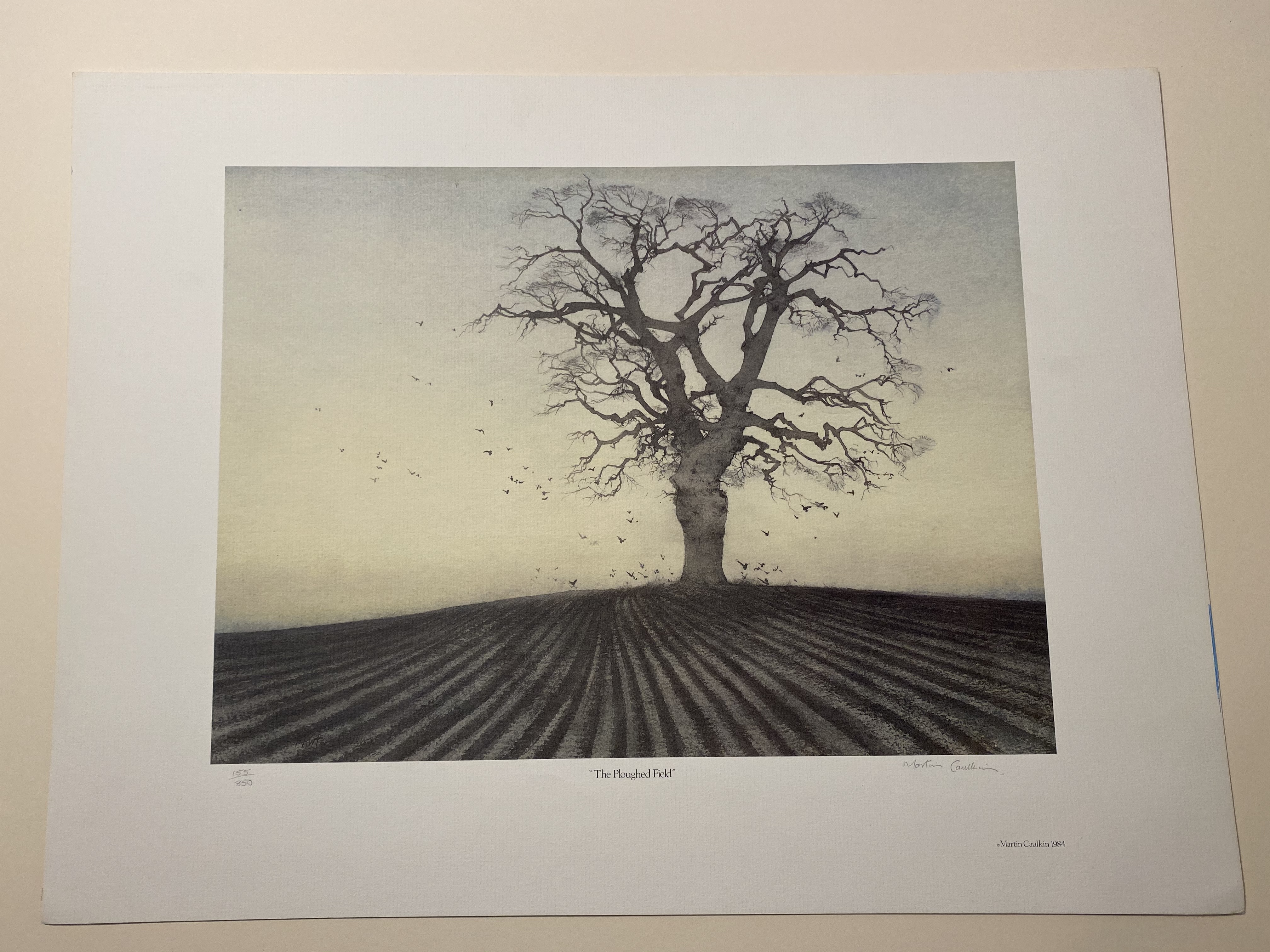 Martin Caulkin Signed Limited Edition Print, The Ploughed Field 1984.