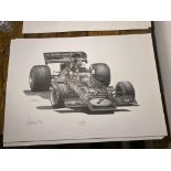 Alan Stammers Signed Emmerson Fittipaldi Limited Edition Print, J.P.S.