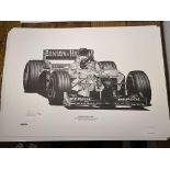 Alan Stammers Signed Damon Hill Limited Edition Print, Formula 1