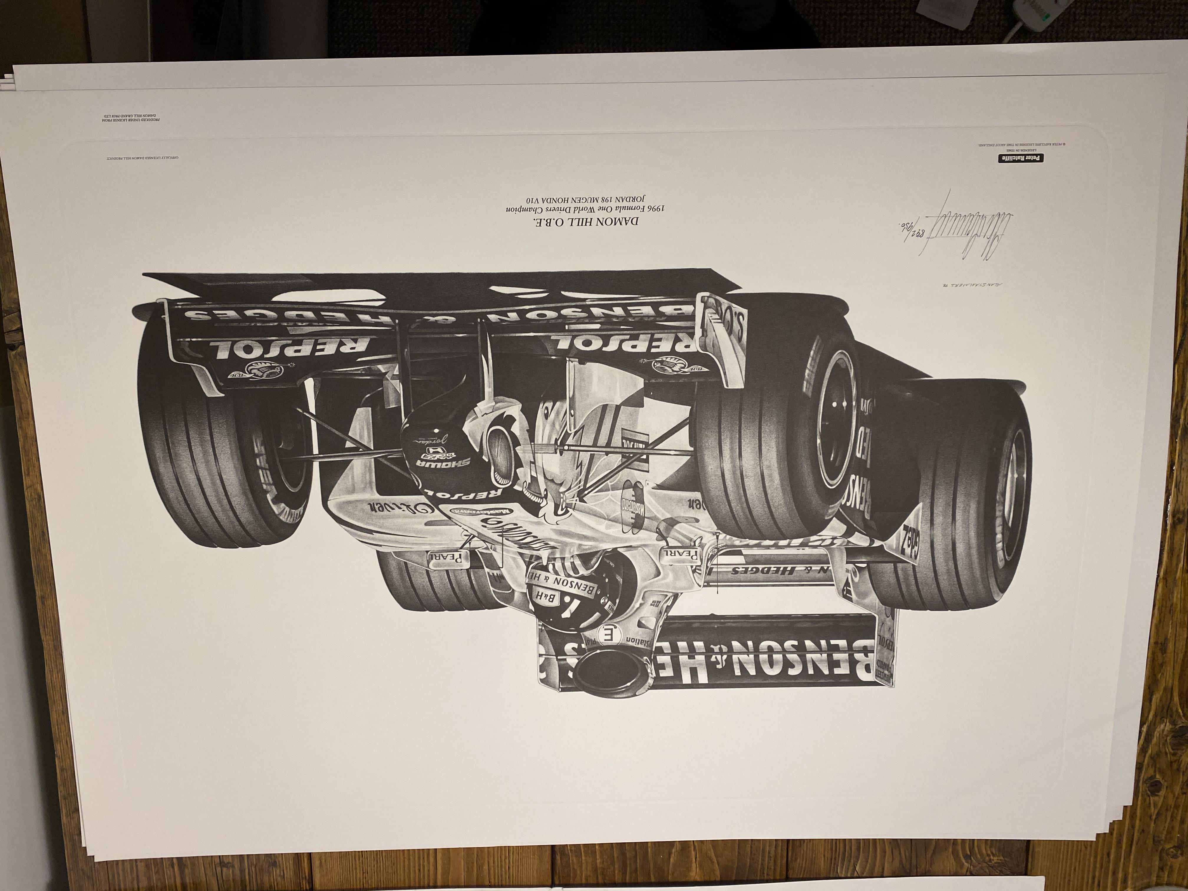 Alan Stammers Signed Damon Hill Limited Edition Print, Formula 1