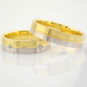 14K Yellow and White Gold Engagement Ring, For Couple