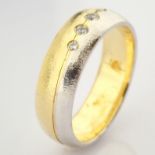 14K Yellow and White Gold Engagement Ring, For Her