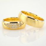 14K Yellow and White Gold Engagement Ring, For Couple