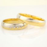 14K Yellow and White Gold Engagement Ring, For Couple