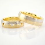14K Yellow and White Gold Engagement Ring, For Couple