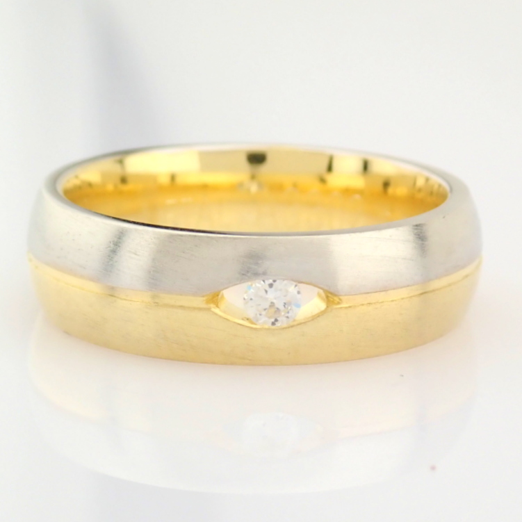 14K Yellow and White Gold Engagement Ring, For Her - Image 4 of 4