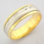 14K Yellow and White Gold Engagement Ring, For Him