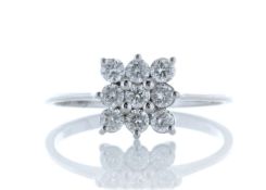 18ct White Gold Fancy Cluster Diamond Ring 0.45 Carats