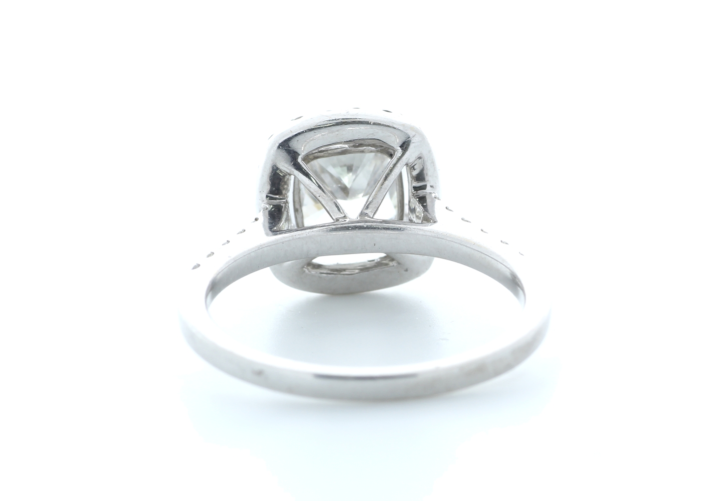 18ct White Gold Single Stone With Halo Setting Ring 2.63 Carats - Image 3 of 5