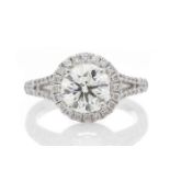 18ct White Gold Halo Set Diamond Ring 1.98 Carats