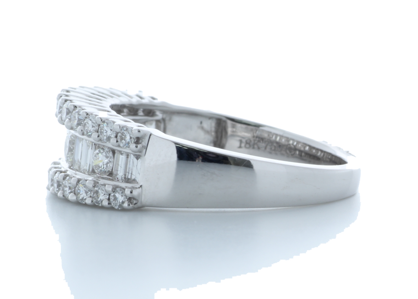 18ct White Gold Channel Set Semi-Eternity Diamond Ring 0.95 Carats - Image 2 of 4