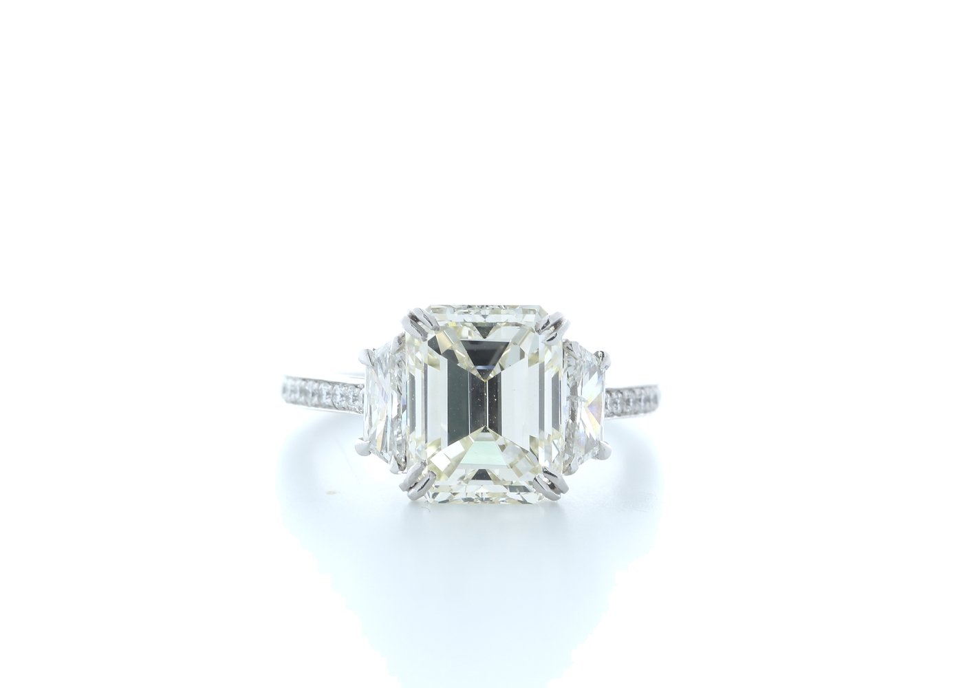 18ct White Gold Emerald Cut Diamond Ring 5.31 Carats