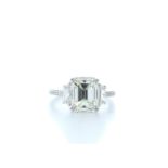 18ct White Gold Emerald Cut Diamond Ring 5.31 Carats