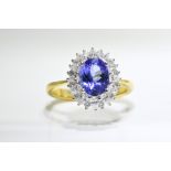 Oval Tanzanite & Diamond Ring