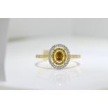 Oval Cognac Diamond Ring