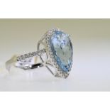 Aquamarine & Diamond Ring