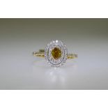 Oval Cognac Diamond Ring