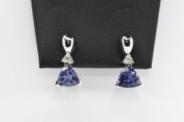 Tanzanite and Diamond Earrings