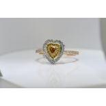 Heart Shaped Cognac Diamond Ring