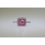 Pink Sapphire & Diamond Ring