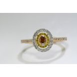 Oval Cognac Diamond Ring