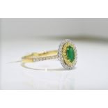 Emerald, Yellow & White Diamond Ring