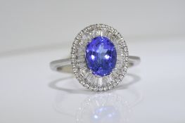 Oval Tanzanite & Diamond Ring