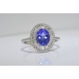 Oval Tanzanite & Diamond Ring