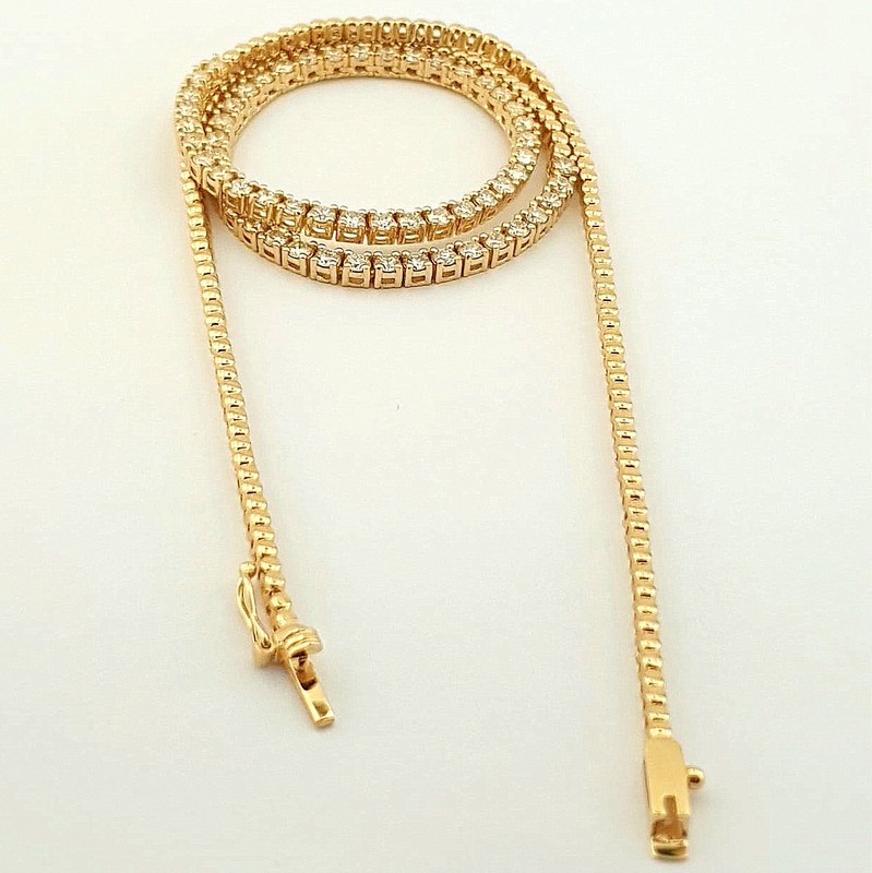 14K Yellow Gold Half Eternity Necklace 3,20 ct - Image 2 of 6