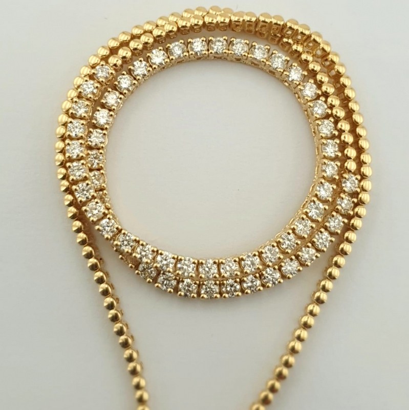 14K Yellow Gold Half Eternity Necklace 3,20 ct - Image 4 of 6