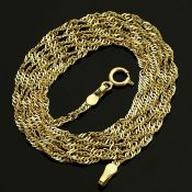 17.7 In (45 cm) Singapore Chain Necklace. In 14K Yellow Gold