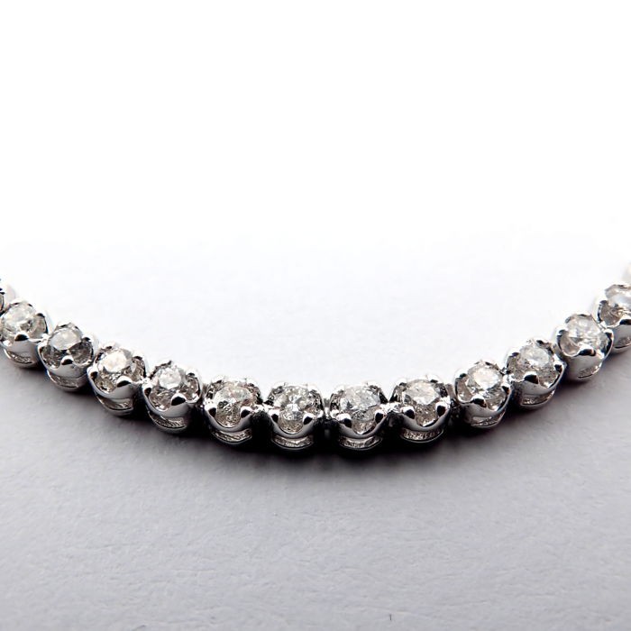 14K 1,20 ct Diamond Tennis Half Eternity Necklace - Image 4 of 5