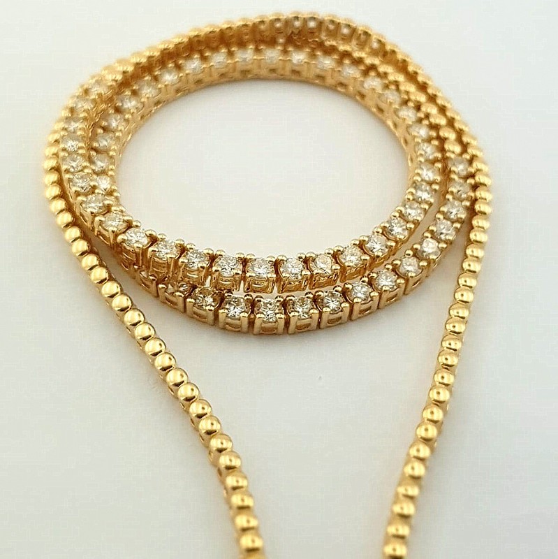 14K Yellow Gold Half Eternity Necklace 3,20 ct - Image 3 of 6