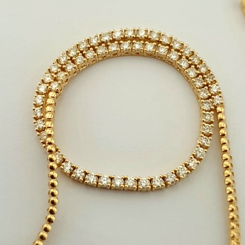 14K Yellow Gold Half Eternity Necklace 3,20 ct - Image 6 of 6