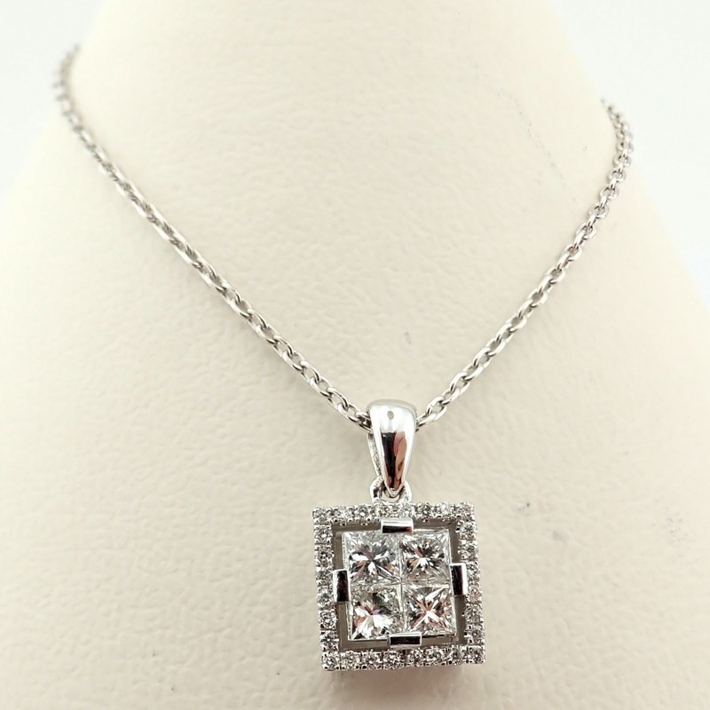 14 kt. White gold - Necklace with pendant - 0.50 ct Diamond - Image 5 of 5