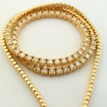 14K Yellow Gold Half Eternity Necklace 3,20 ct