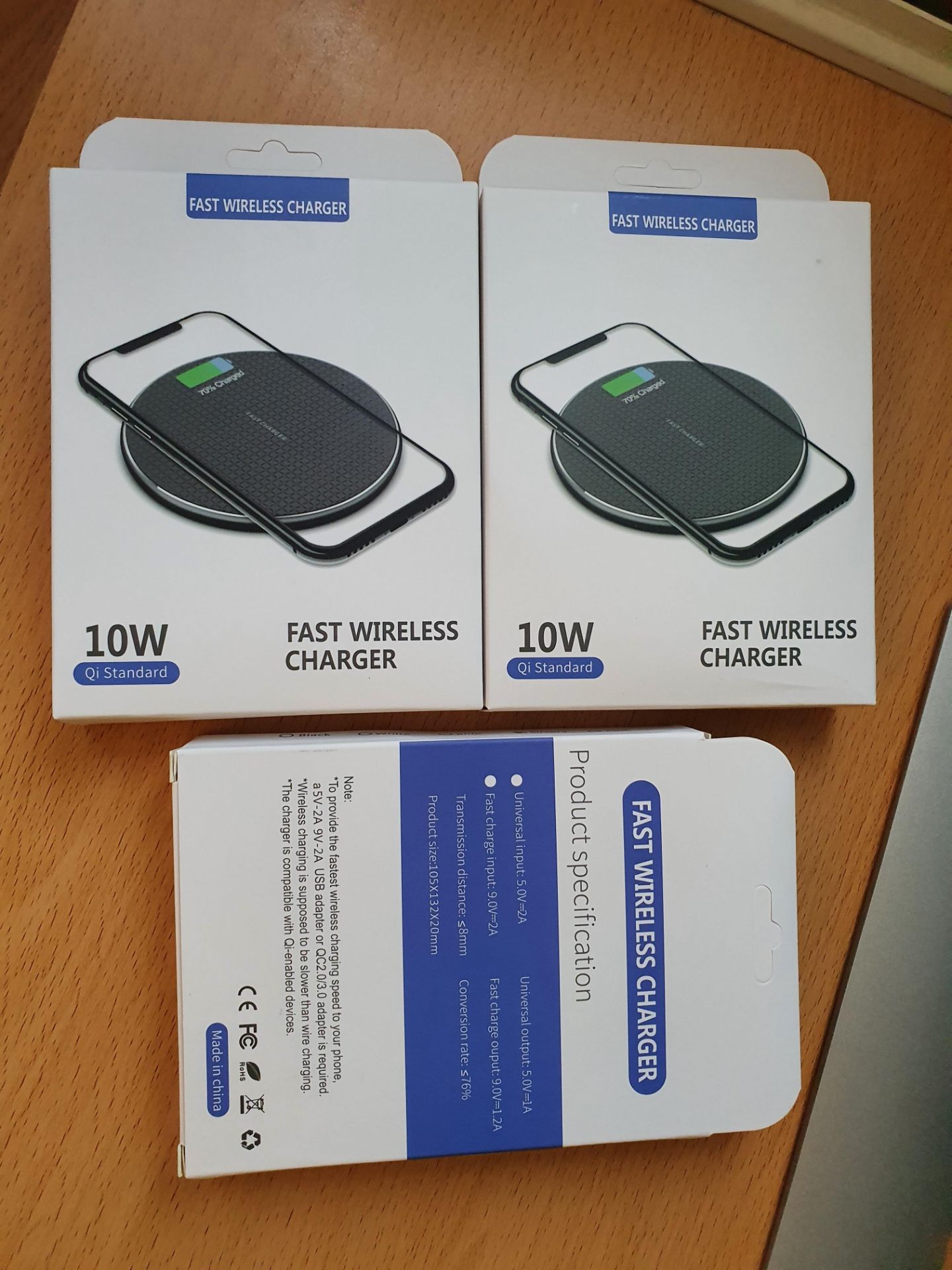 3 x Brand New Super Fast 10W Wireless Charger for Apple Samsung Huawei LG etc RRP£45
