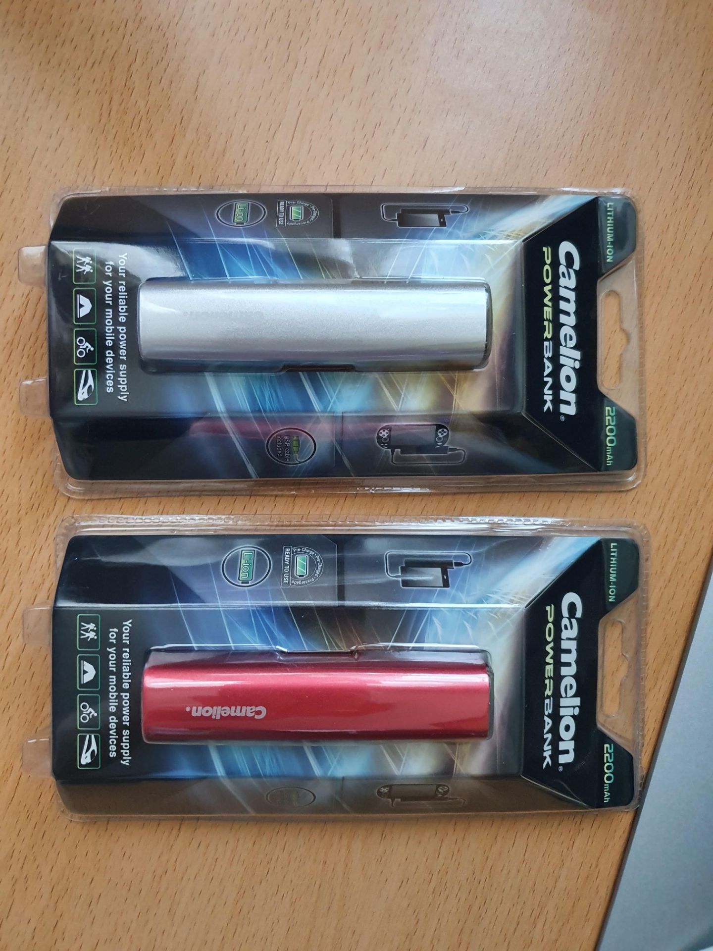 2 x high quality camelion pocket size power bank rrp £30