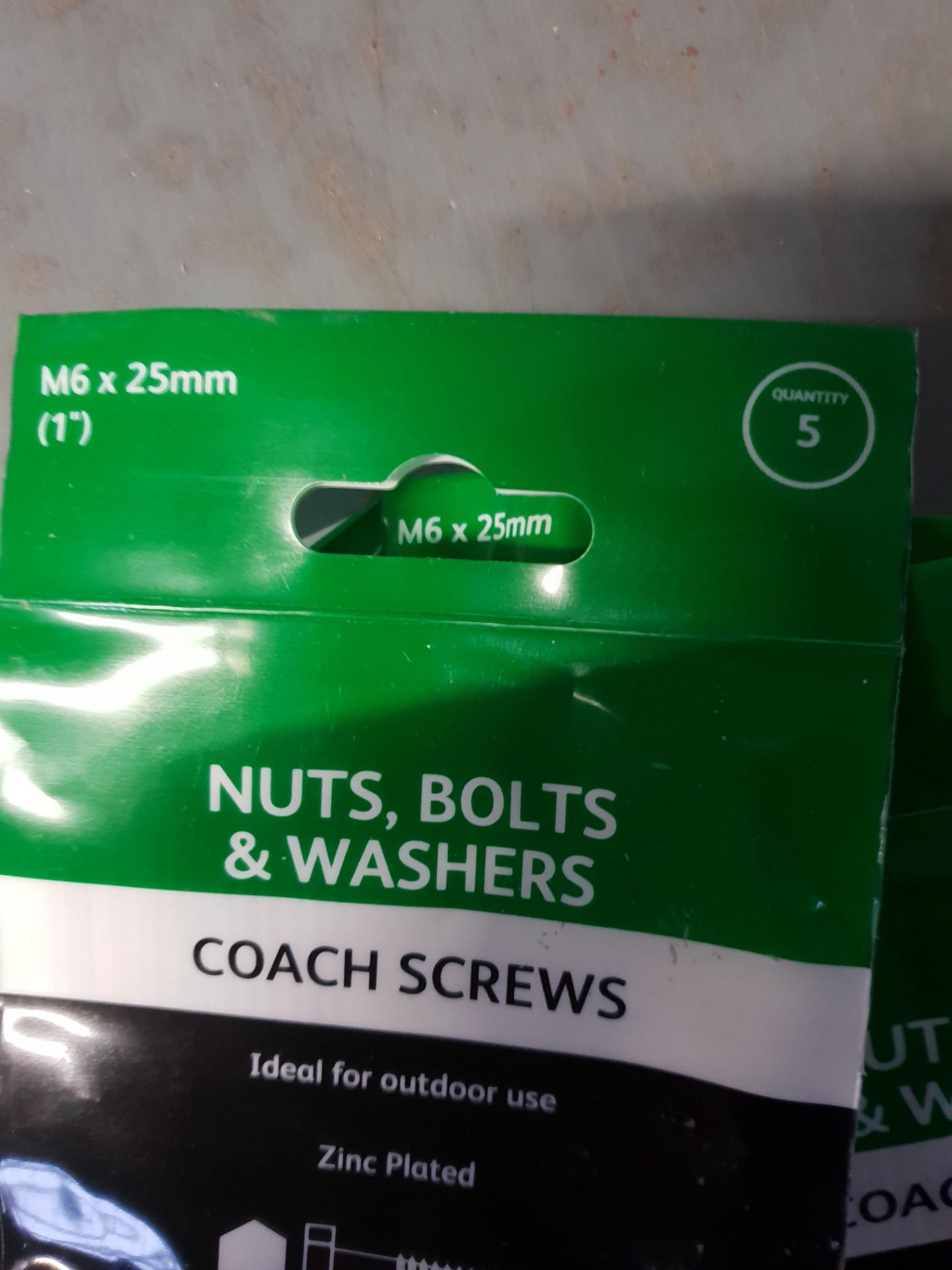 1500 - M6x25mm coach screws