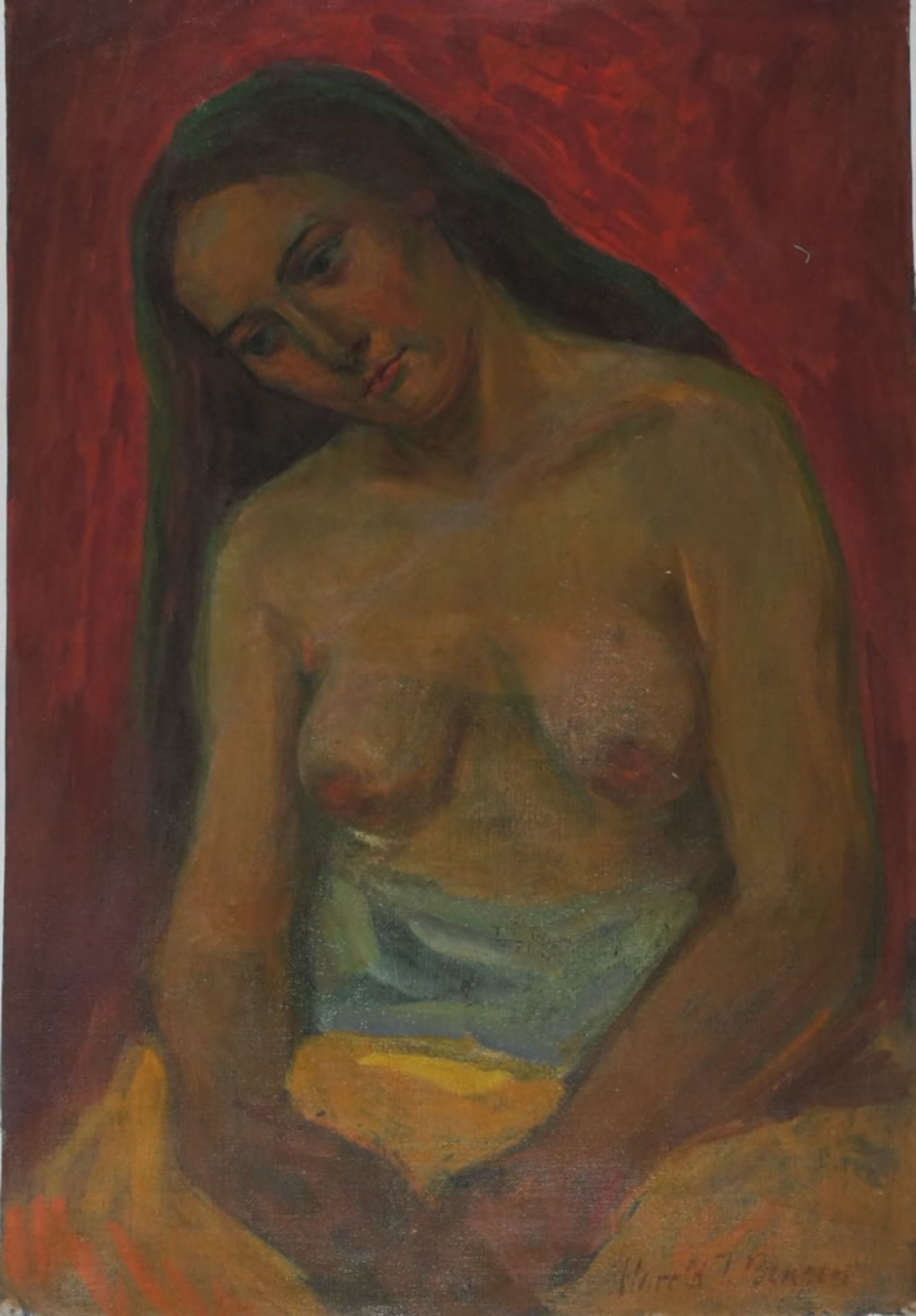 Bengen, Harold T., Frauenbildnis, 52 x 35, signiert, Öl