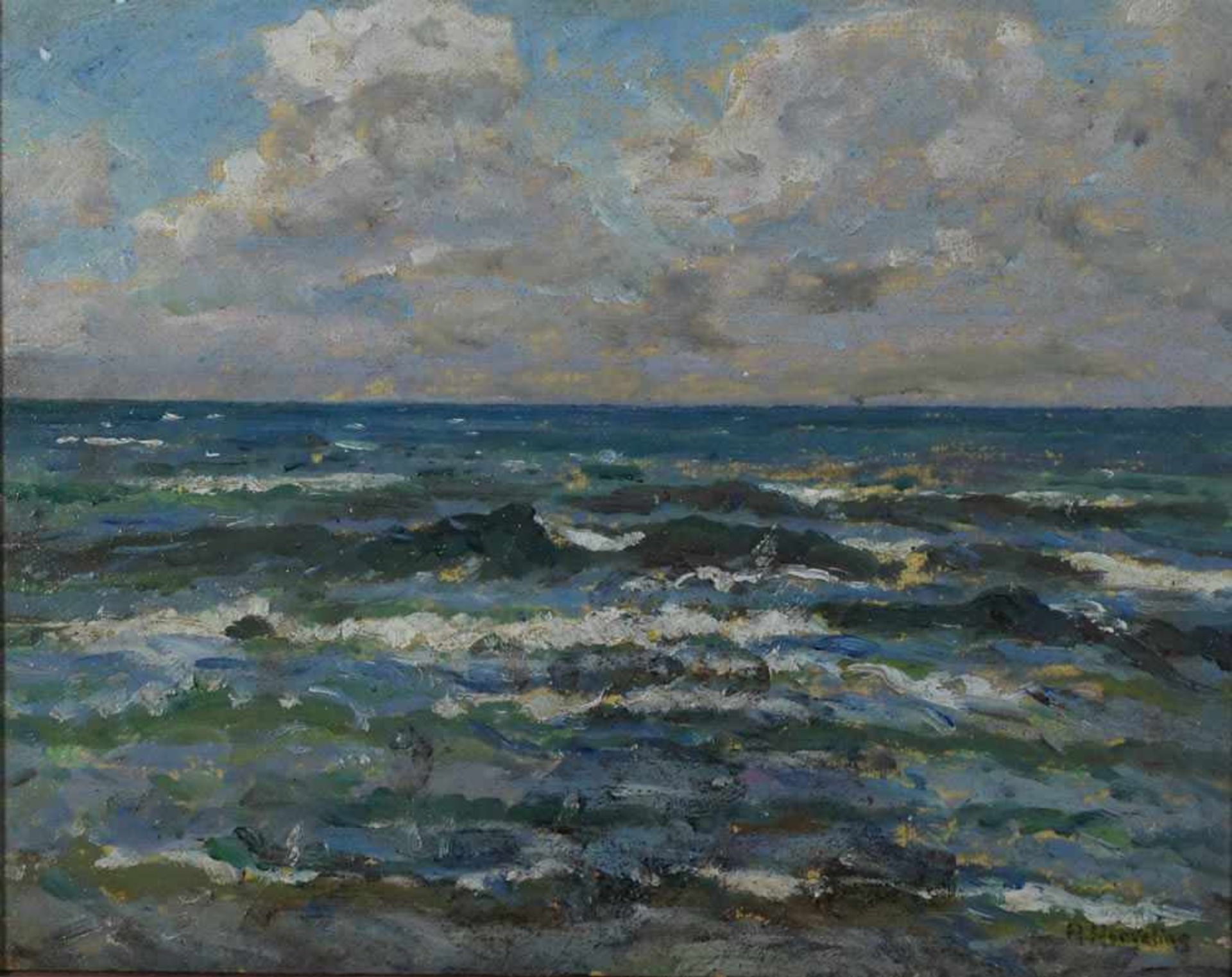 Herveling-Bockenheuser, Helene, Ostsee, sign., 29 x 37, Öl