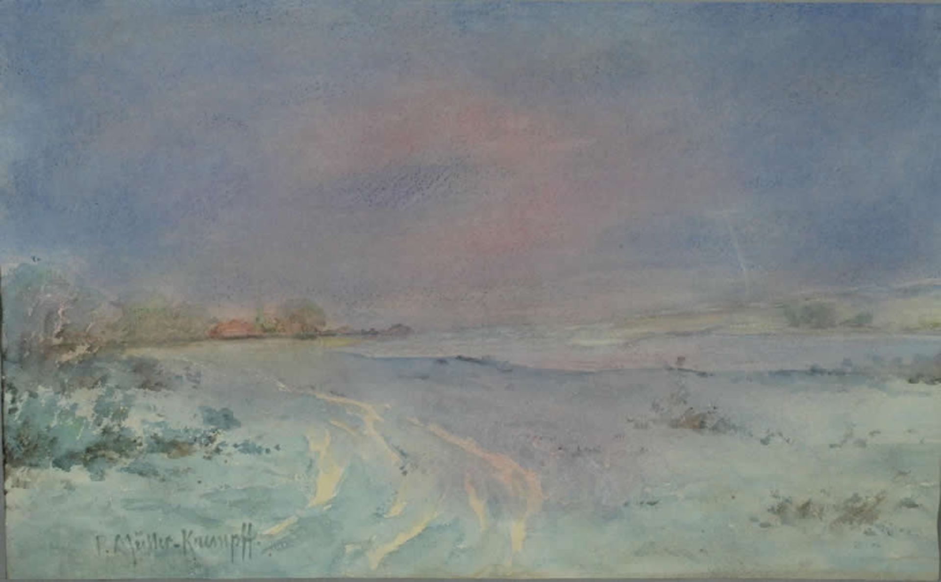 Müller-Kaempff, P Winter, sign 29 x 47 Aqua