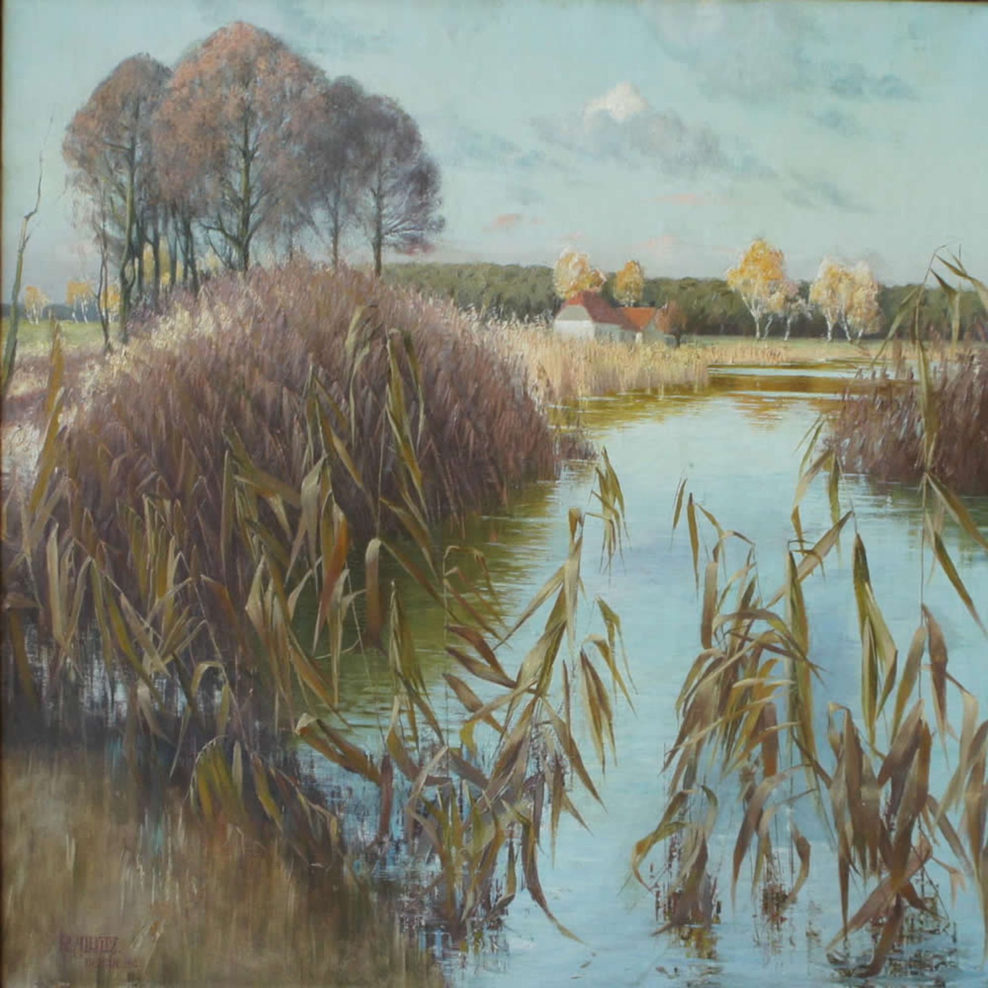 Albitz, Richard Märkischer See, signiert 72 x 70 Öl