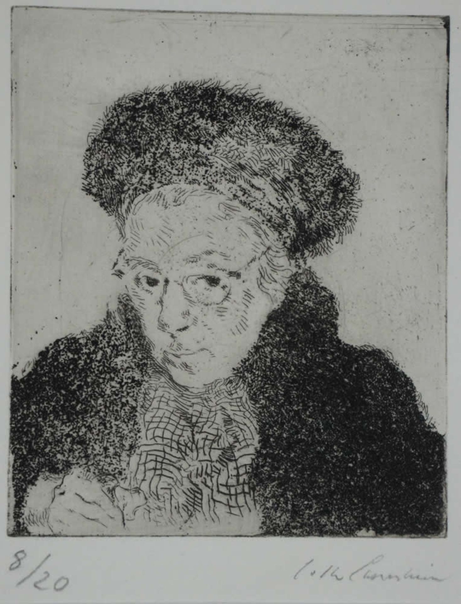 Laserstein, Lotte Portrait, Probedruck 10 x 10 Radierung