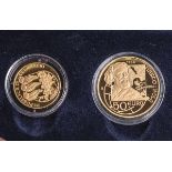 San Marino-Goldmünzen "Marco Polo", 20 und 50 Euro (2004), Gewicht ca. 22,58 g, in<