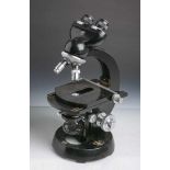 Mikroskop "Zeiss / Winkel" (Deutschland), Metall schwarz lackiert, Modellnr. 149705 /