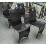 4 Stühle, Philippe Starck für Driade, Mod. "Ed Archer", Rahmen aus Stahlrohr mit schwarzem<b